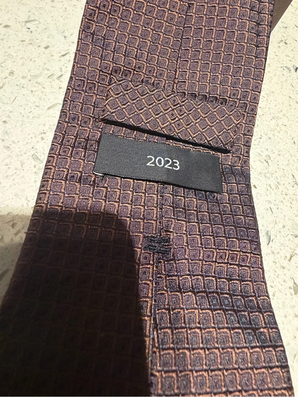 Patek Philippe Men's Geometric Tie in Brown and Navy